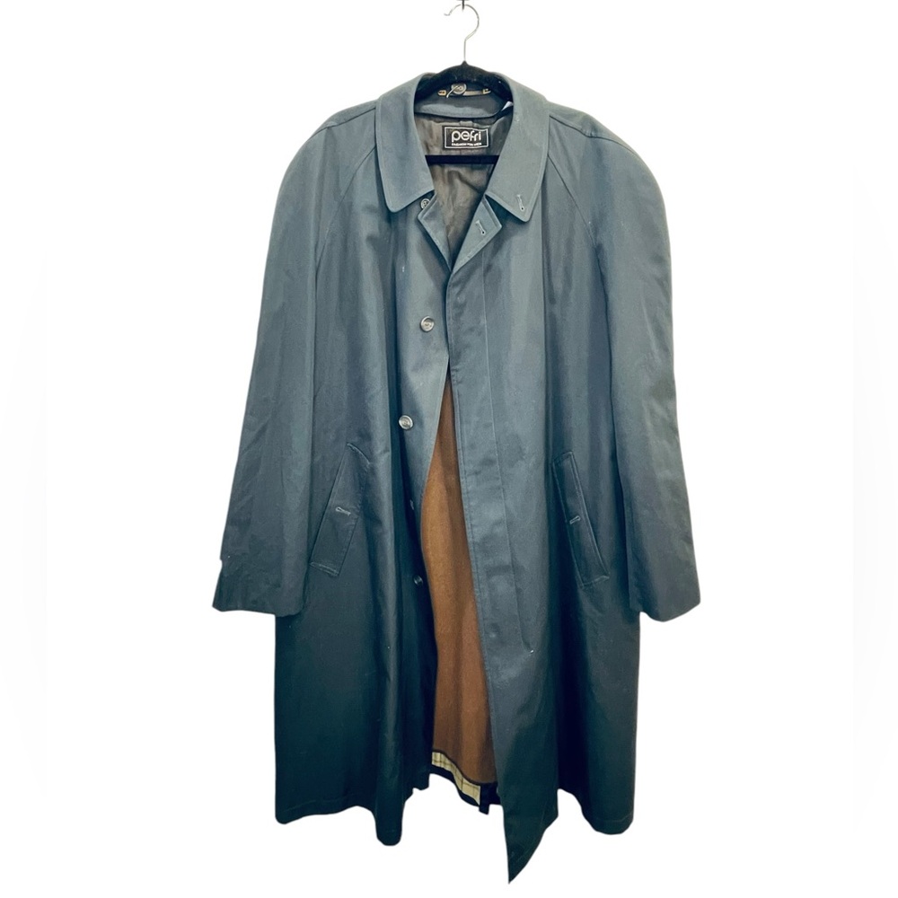 Pefri Men’s Trench Coat in Dark Navy gray with removable bodywarmer size 54, XXL